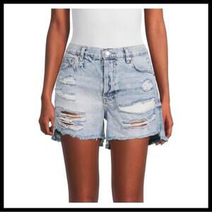 Free People Maggie Mid Rise Distressed Denim Shorts